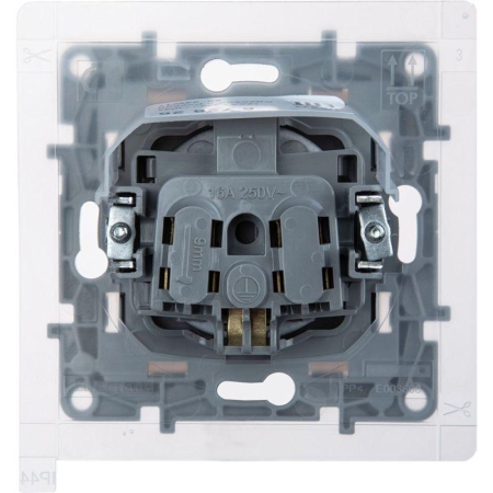 Розетка 1-м СП Etika 16А IP44 250В с заземл. со шторками с защ. крышкой безвинтов. зажимы антрацит IEK 672626
