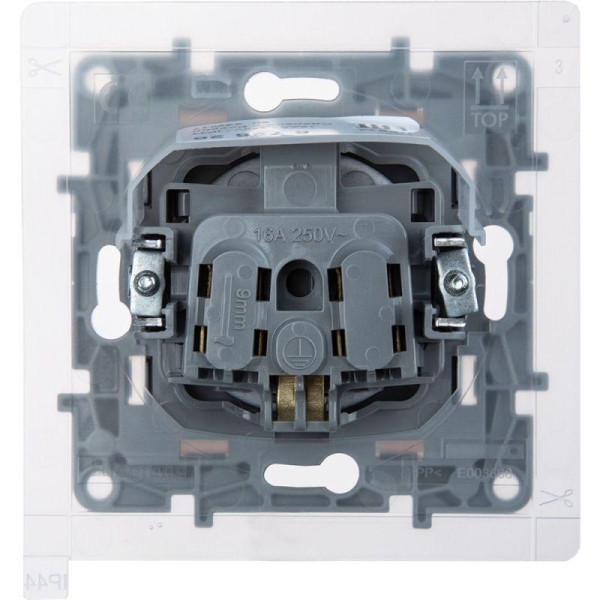 Розетка 1-м СП Etika 16А IP44 250В с заземл. со шторками с защ. крышкой безвинтов. зажимы антрацит IEK 672626