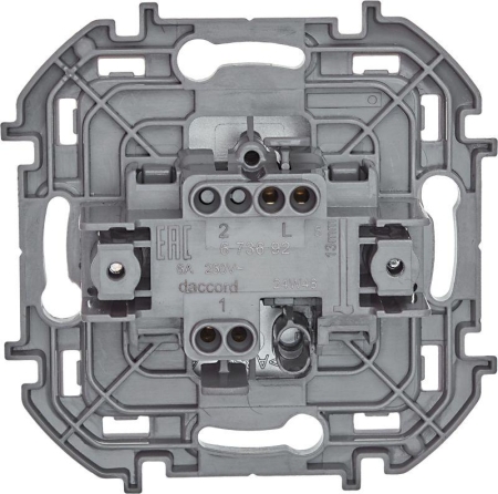 Выключатель кнопочный Inspiria 6А 250В без фиксации НО/НЗ механизм алюм. IEK 673692