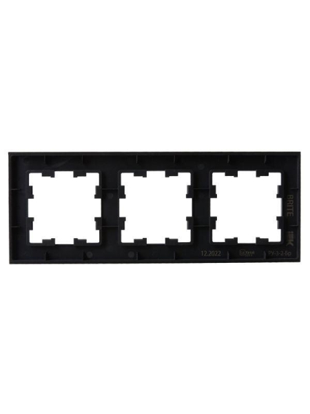 Рамка 3-м BRITE РУ-3-2-Бр стекло черн. матов. IEK BR-M32-G-31-K02