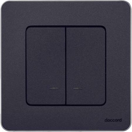 Выключатель 2-кл. Inspiria 10А IP20 250В 10AX с подсветкой/индикацией механизм антрацит IEK 673633