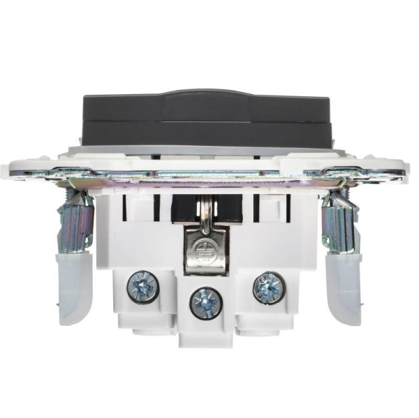 Розетка 1-м SKANDY 16А IP44 с заземл. защ. шторки с крышкой SK-R11G графит IEK SK-R16-16-44-K53