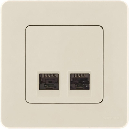 Розетка компьютерная 2-м Inspiria RJ45 кат.5E UTP сл. кость IEK 673836