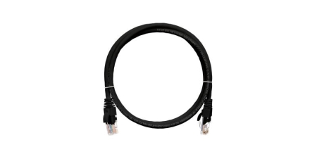 Шнур коммутационный кат.5E (класс D) U/UTP 4 пары 24 AWG (7х0.205мм) 100МГц 2хRJ45 (8P8C) T568B заливной с защитой защелки мж BC чистая медь LSZH нг(А)-HFLTx 1.5м черн. NIKOMAX NMC-PC4UD55B-015-C-BK