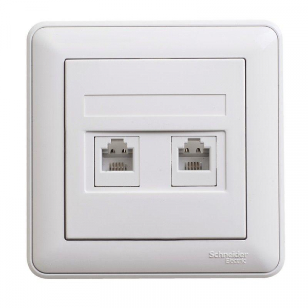 Розетка телефонная 2-м СП W59 RJ11 1А бел. SchE RSI-251TT-18(РСИ-251TT-18)