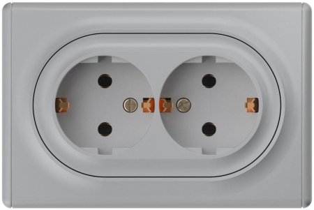 Розетка 2-м СП Florence 16А IP20 с заземл. винт. клеммы сер. 1E10401302 OneKeyElectro 2172836