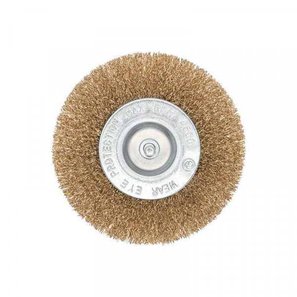 Щетка дисковая для дрели витая латунированная проволока 100мм Kranz KR-91-1231