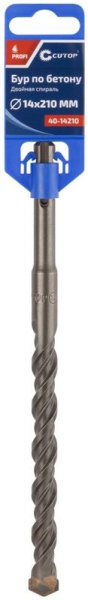 Бур по бетону Profi двойн. резьба SDS-Plus 14х210мм Cutop 40-14210