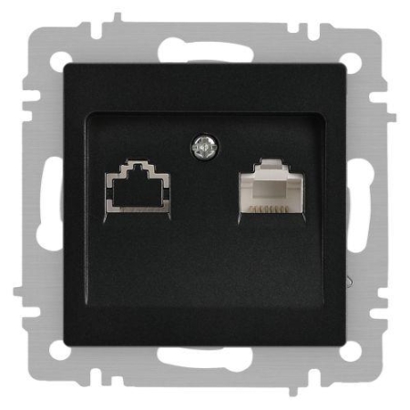 Розетка компьютерная 1-м СП Accent 6-303-05 RJ45 IP20 антрацит Intro Б0063634