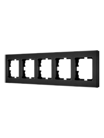 Рамка 5-местн. гориз. VESNA стекло черн. матов. LEZARD 742-5980-150