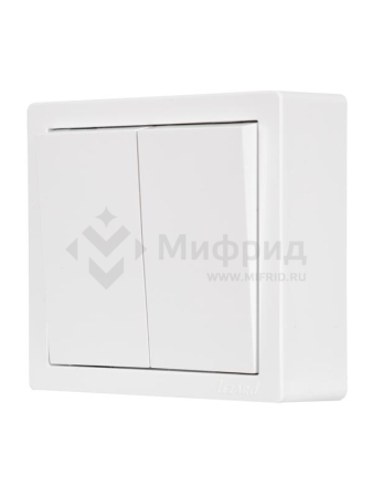 Выключатель 2-кл. ОП LETO бел. LEZARD 752-0200-101