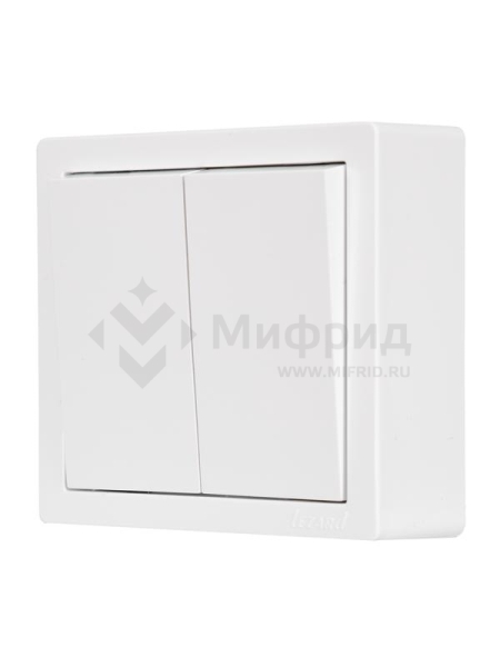 Выключатель 2-кл. ОП LETO бел. LEZARD 752-0200-101