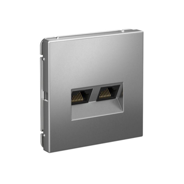Розетка двойная компьютерная ArtGallery RJ45+RJ45 кат. 6A механизм сталь SE GAL000988