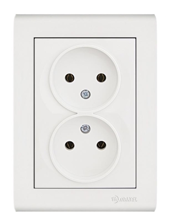 Розетка 2-м Manolya без заземл. бел. Makel 41001017