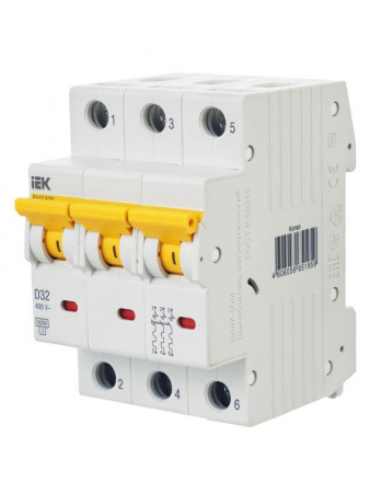 Выключатель автоматический модульный 3п D 32А 6кА ВА47-60M KARAT IEK MVA31-3-032-D