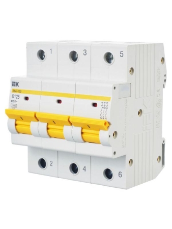 Выключатель автоматический модульный 3п D 125А 15кА ВА47-150 KARAT IEK MVA50-3-125-D