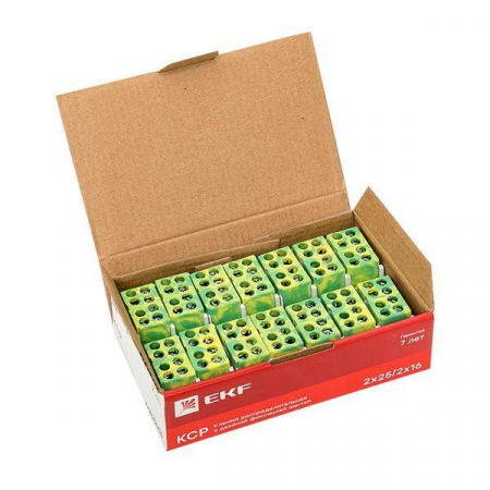 Клемма распределительная КСР с двойн. винтом 2х25/2х16 желт./зел. PROxima EKF ksr-2.25-2.16-y-green