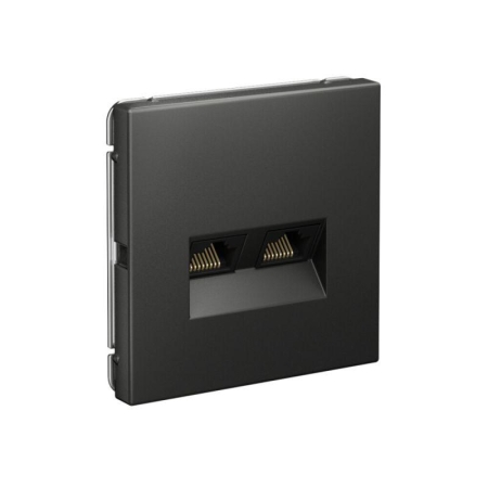 Розетка компьютерная 2-м ArtGallery RJ45 + RJ45 кат.5E механизм базальт SE GAL001485