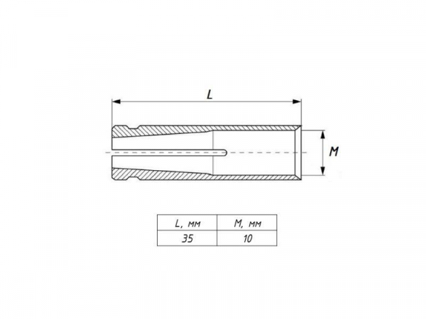 Анкер забивной М10 латунь EKF alzm10