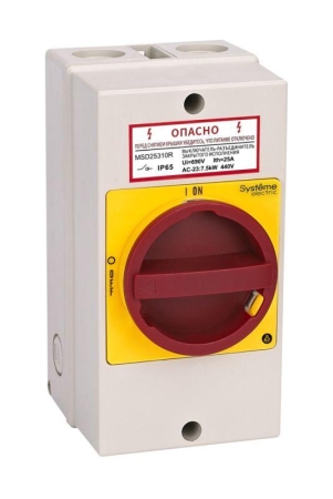 Выключатель-разъединитель главный аварийный 4п 32А IP65 закрытого исп. с замком SE MSD32411R