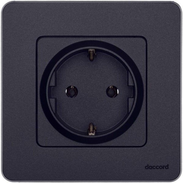 Розетка 1-м СП Inspiria 16А IP20 250В 2P+E немецк. стандарт механизм антрацит IEK 673723