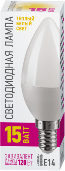 Лампа светодиодная 90 440 OLL-C37-15-230-2.7K-E14-PROMO ОНЛАЙТ 90440