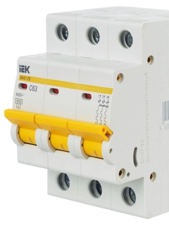 Выключатель автоматический модульный 3п C 63А 4.5кА ВА47-29 KARAT IEK MVA20-3-063-C