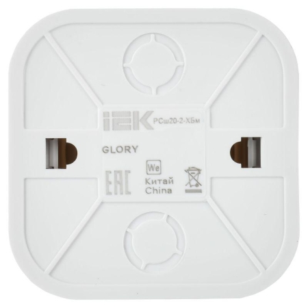 Розетка ОП GLORY РСш20-2-ХБм 10А без заземл. защ. шторки бел. матов. IEK ERH13-K01M-10