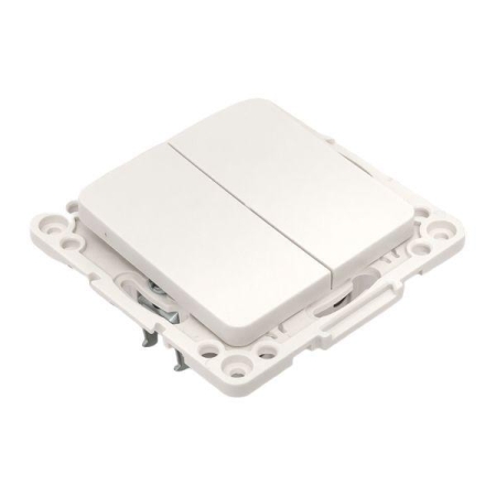 Переключатель проходной 2-кл. Стокгольм 10А винтов. клеммы механизм бел. PROxima EKF EYV10-027-20