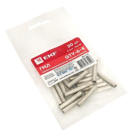 Гильза соединительная ГМЛ GTY-6-4 луженая медн. (уп.20шт) PROxima EKF gty-6-4r