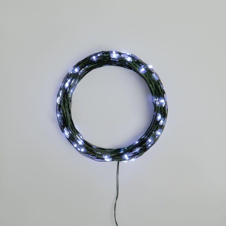 Гирлянда "Роса" 20м 200LED бел. IP20 230В с контроллером провод зел. Neon-Night 303-265