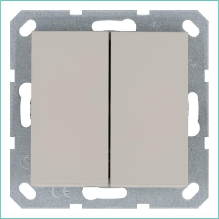 Переключатель проходной 2-кл. 10А IP20 механизм тауп Jasmart G3022T