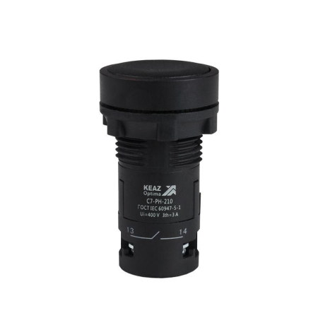 Кнопка с фиксацией OptiSignal Compact D22 С7-PH-210 черн. 1НО XB7NH21 КЭАЗ 362061