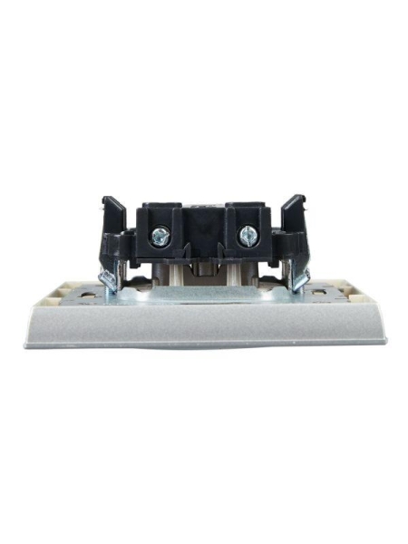 Розетка СП BRITE РСР10-1-0-БрА 10А в сборе без заземл. без защ. шторок алюм. IEK BR-R10-10-K47-F