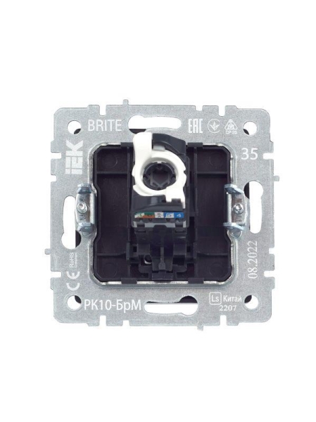 Розетка компьютерная СП RJ45 кат.5E BRITE РК10-БрМ механизм маренго IEK BR-K10-1-K35
