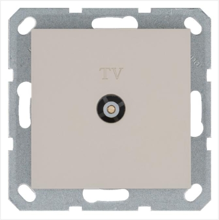 Розетка телевизионная оконечная TV Ф9.5мм механизм тауп Jasmart G6001T