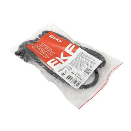 Кабель для подключения светодиодных линейных светильников ДБО-60/120/150 1м 3х0.75 черн. EKF ASC-B-1-LBL