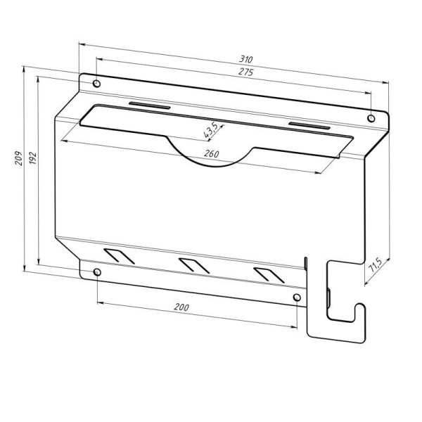 Держатель для угловых шлифмашинок до 210мм настенный с крючками черн. Rexant 38-0658