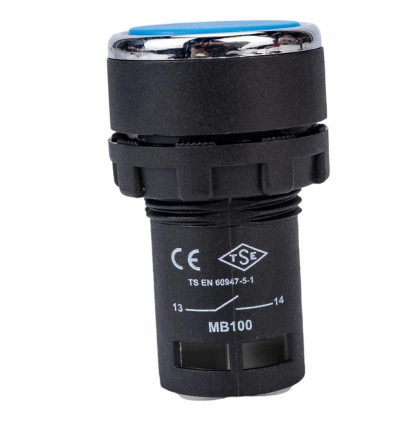 Кнопка нажимная моноблочная 22мм IP 40 1НО EMAS MB100DM