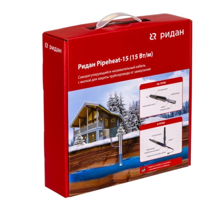 Кабель нагревательный саморег. Pipeheat-15 30Вт 2м с вилкой Ридан 21RT0800R