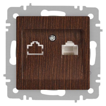 Розетка компьютерная 1-м СП Accent 6-303-10 RJ45 IP20 венге Intro Б0063643