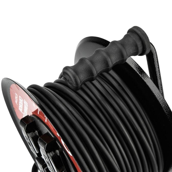 Удлинитель на метал. катушке 4х50м с заземл. IP44 КГ 3х2.5кв.мм с выключателем с защ. крышками Rexant 13-5016