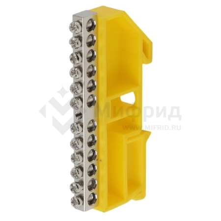 Шина PE "земля" на DIN-изоляторе ШНИ-6х9-12 NO-222-93-1 никелирован. Д желт. Эра Б0044142