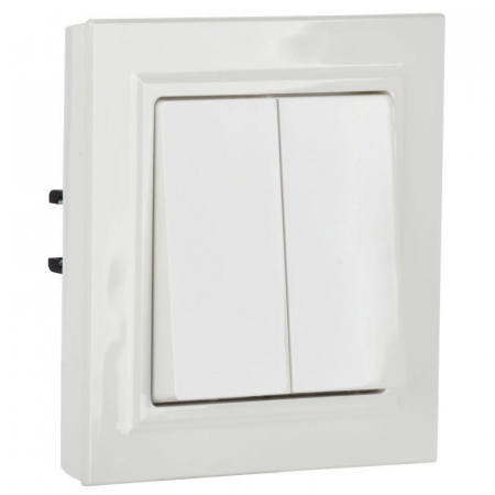 Выключатель проходной 2-кл. СП BRITE ВС10-2-6-БрБ 10А механизм бел. IEK BR-V22-0-10-K01