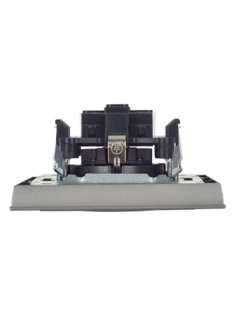 Розетка СП BRITE РСР14-1-0-БрС 16А в сборе с заземл. защ. шторки сталь IEK BR-R14-16-K46-F