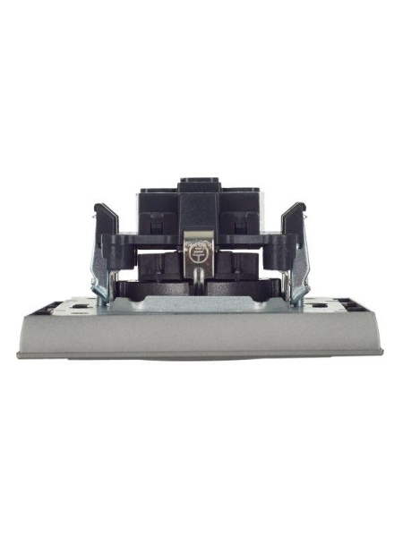 Розетка СП BRITE РСР14-1-0-БрС 16А в сборе с заземл. защ. шторки сталь IEK BR-R14-16-K46-F