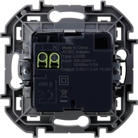 Устройство зарядное Inspiria с 2-мя USB разьемами A и C 240В/5В 3000мА бел. IEK 673760