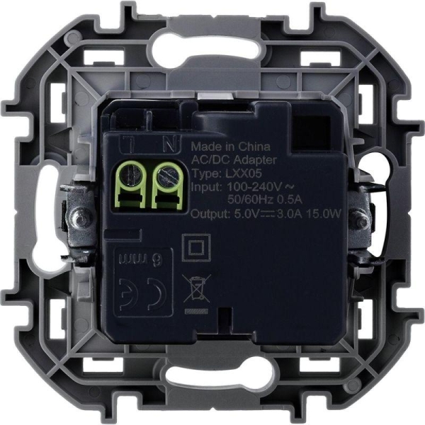 Устройство зарядное Inspiria с 2-мя USB разьемами A и C 240В/5В 3000мА бел. IEK 673760