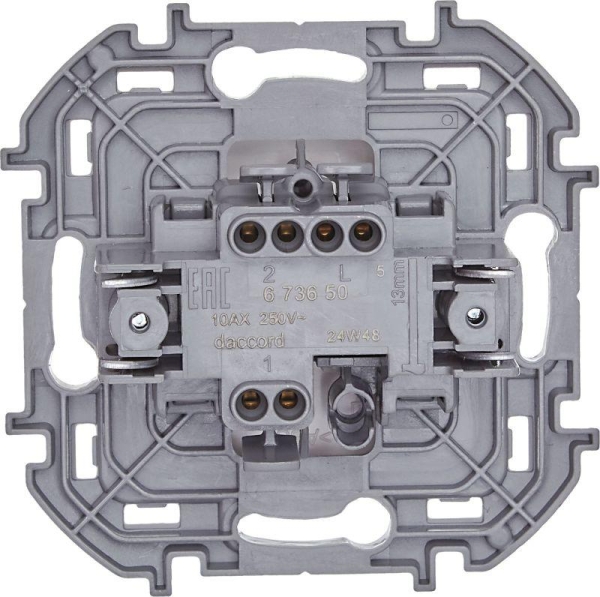 Переключатель 1-кл. Inspiria 10А IP20 250В 10AX механизм бел. IEK 673650