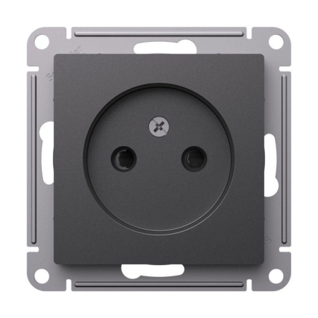 Розетка AtlasDesign 16А без заземл. защ. шторки механизм базальт SE ATN001449